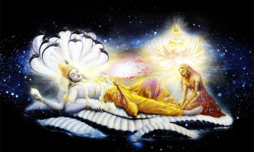Why does Lord Vishnu sleep on the bed of danger snakes